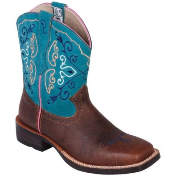 Ariat Shoes - ARIAT Rodeo Baby Square Toe with Blue Swede Shaft